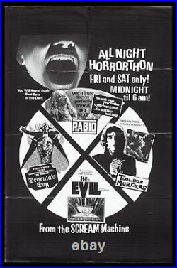 ALL NIGHT HORRORTHON? CineMasterpieces MOVIE POSTER HORROR SCARY SCREAM 1970'S