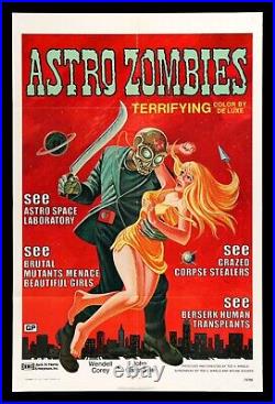 ASTRO ZOMBIES? CineMasterpieces ORIGINAL MOVIE POSTER 1971R SPACE ALIEN MONSTER