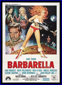 BARBARELLA CineMasterpieces ITALIAN ITALY ORIGINAL SCI FI MOVIE POSTER 1968