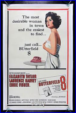 BUTTERFIELD 8 CineMasterpieces 1960 ORIGINAL MOVIE POSTER ELIZABETH LIZ TAYLOR