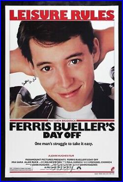 FERRIS BUELLER'S DAY OFF? CineMasterpieces ORIGINAL MOVIE POSTER SIGNED 1986