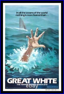 GREAT WHITE CineMasterpieces 1SH ADVANCE ORIGINAL MOVIE POSTER SHARK JAWS 1982