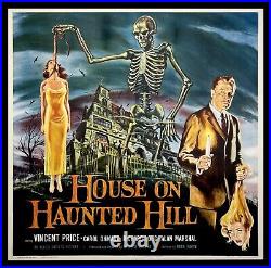 HOUSE ON HAUNTED HILL? CineMasterpieces HUGE 6SH HORROR MOVIE POSTER 1959