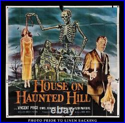 HOUSE ON HAUNTED HILL? CineMasterpieces HUGE 6SH HORROR MOVIE POSTER 1959