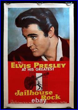 JAILHOUSE ROCK? CineMasterpieces ORIGINAL MOVIE POSTER LINEN ELVIS PRESLEY 1957