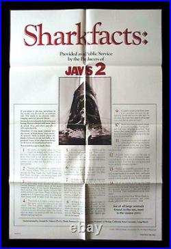 JAWS 2? CineMasterpieces ORIGINAL MOVIE POSTER NM-M 1978 SHARK FACTS