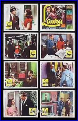 LAURA CineMasterpieces MOVIE POSTER LOBBY CARD SET 1952R VERY RARE FILM NOIR