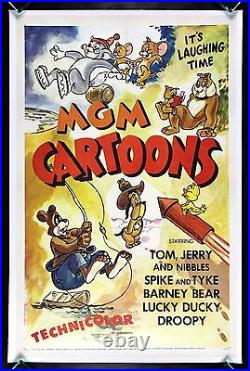 MGM CARTOONS CineMasterpieces 1955 ORIGINAL MOVIE POSTER TOM JERRY SPIKE TYKE