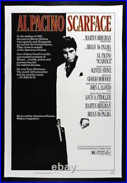 SCARFACE? CineMasterpieces 1983 VINTAGE ORIGINAL MOVIE POSTER LINEN BACKED NM-M