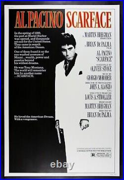 SCARFACE? CineMasterpieces HUGE 40X60 MOVIE POSTER 1983 AL PACINO GANGSTER