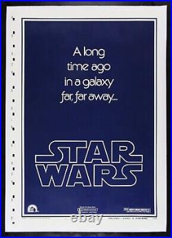 STAR WARS? CineMasterpieces STYLE B ADVANCE PRINTER'S PROOF MOVIE POSTER 1977