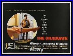 THE GRADUATE? CineMasterpieces RARE UK BRITISH QUAD ORIGINAL MOVIE POSTER 1967