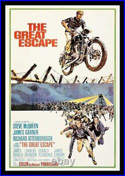 THE GREAT ESCAPE 1963? CineMasterpieces STEVE MCQUEEN MOTORCYCLE MOVIE POSTER