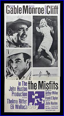 THE MISFITS CineMasterpieces MARILYN MONROE MOVIE POSTER CLARK GABLE 1961