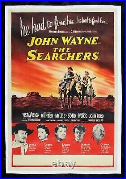 THE SEARCHERS? CineMasterpieces WESTERN ORIGINAL MOVIE POSTER JOHN WAYNE 1956